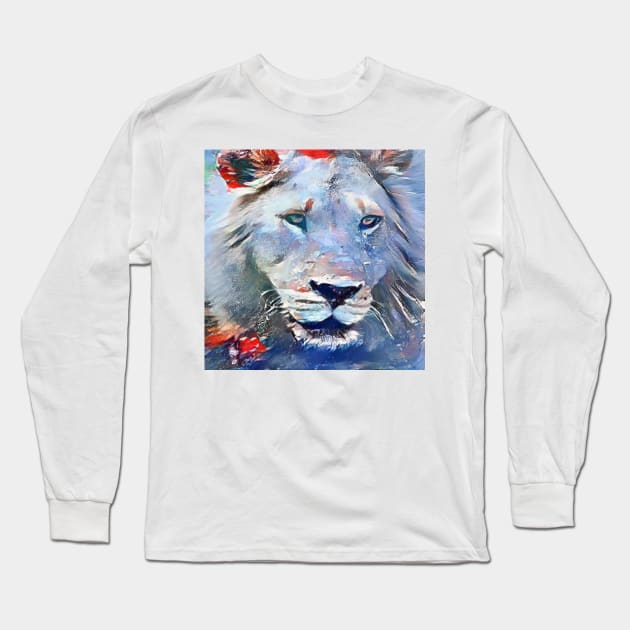 lion painting (leo art, lion king) Long Sleeve T-Shirt by Thepurplepig
